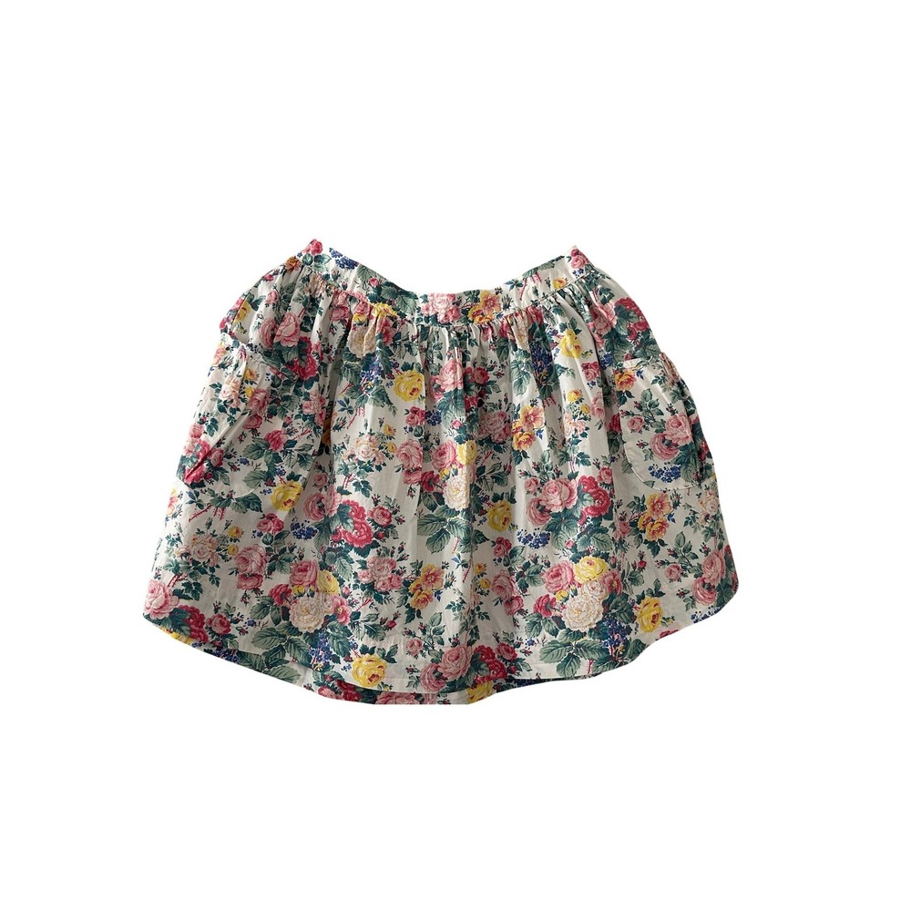 Polo Ralph Lauren Kids Floral Skirt Pink Yellow Rose Print Cottagecore Size 8-10